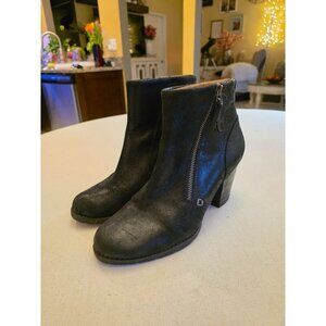 Clarks Womens Black Leather Heeled Ankle Boots CLARKS Bendables Black Leather Zi